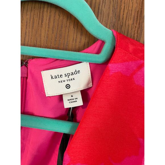 Kate Spade Size 6 Coral & Pink Long Dress with Pockets & Zippered Back - Picture 5 of 11